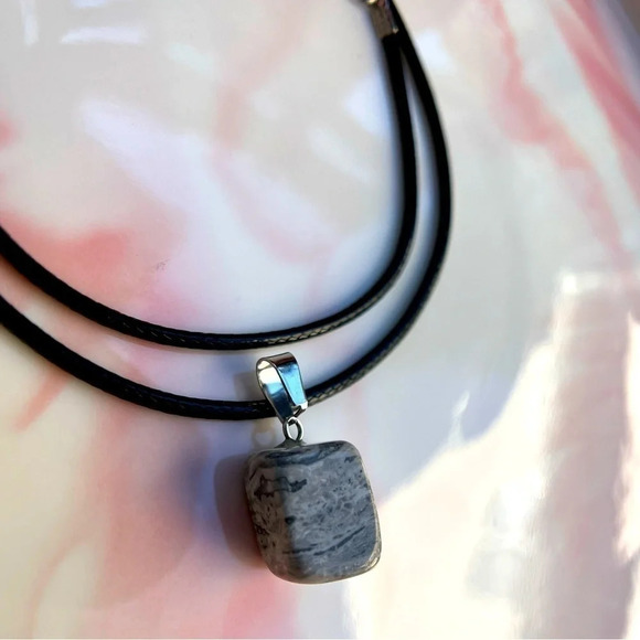 Natural Stone Pendant Necklace - Picture 2 of 2